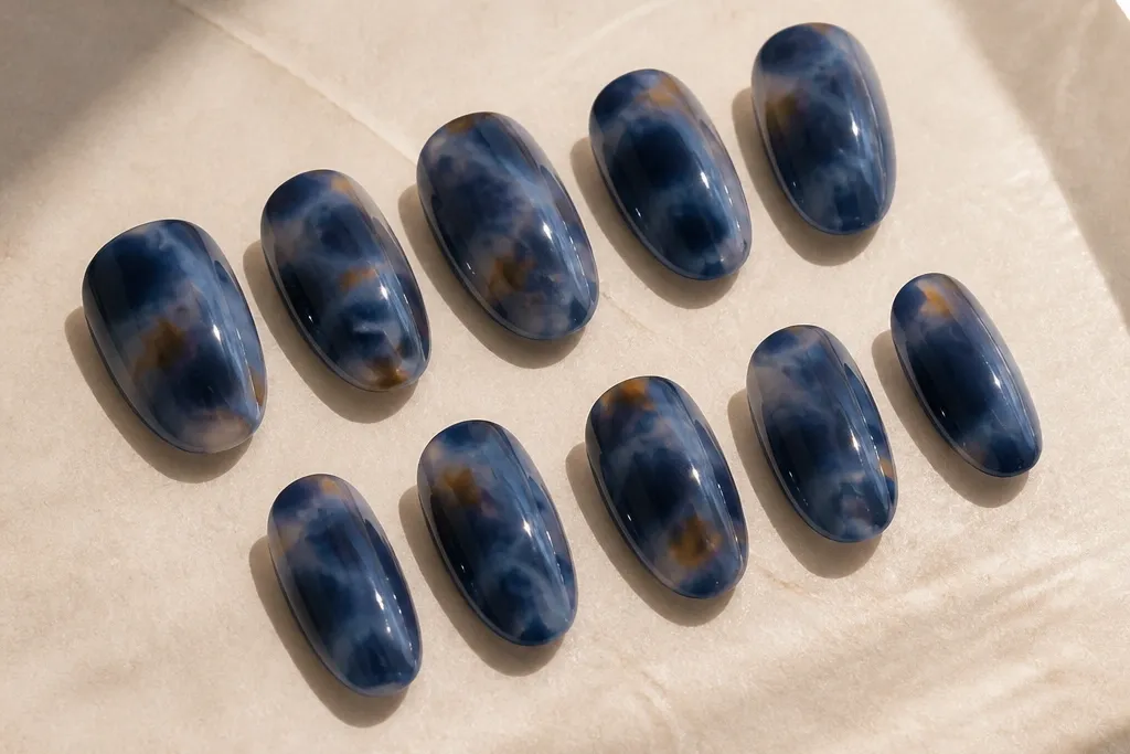 10 Blue Tortoise Shell Nails