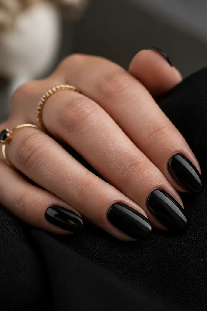 Elegant Black Nails for a Classy and Luxurious Manicure