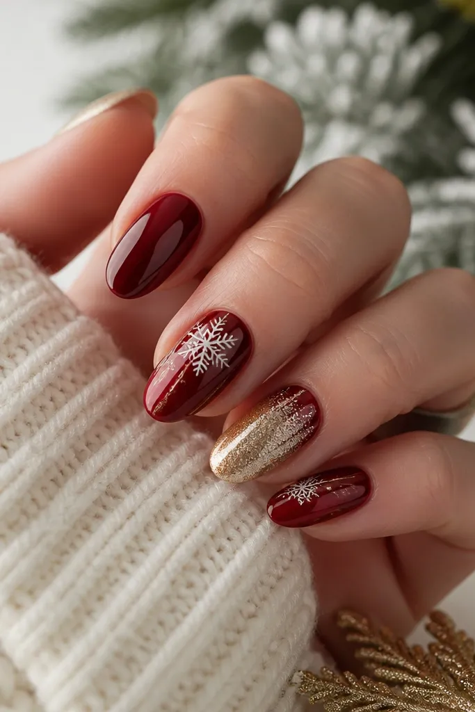 Elegant Christmas Nails for a Classy Holiday Manicure