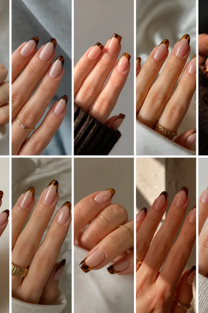 10 Tortoise Shell Nails French Tip Ideas