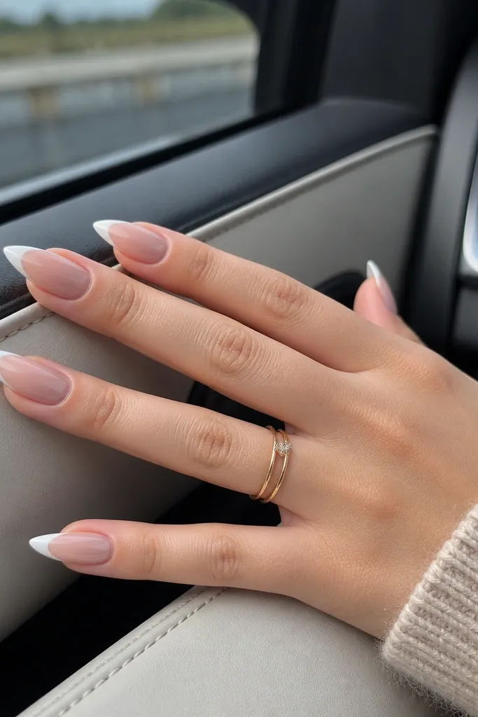 French Tip Cat Eye Nails for Small Spaces