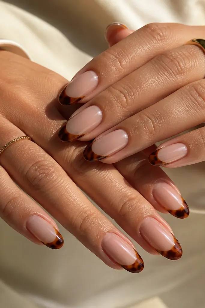 15 Tortoise Shell French Tip Nails