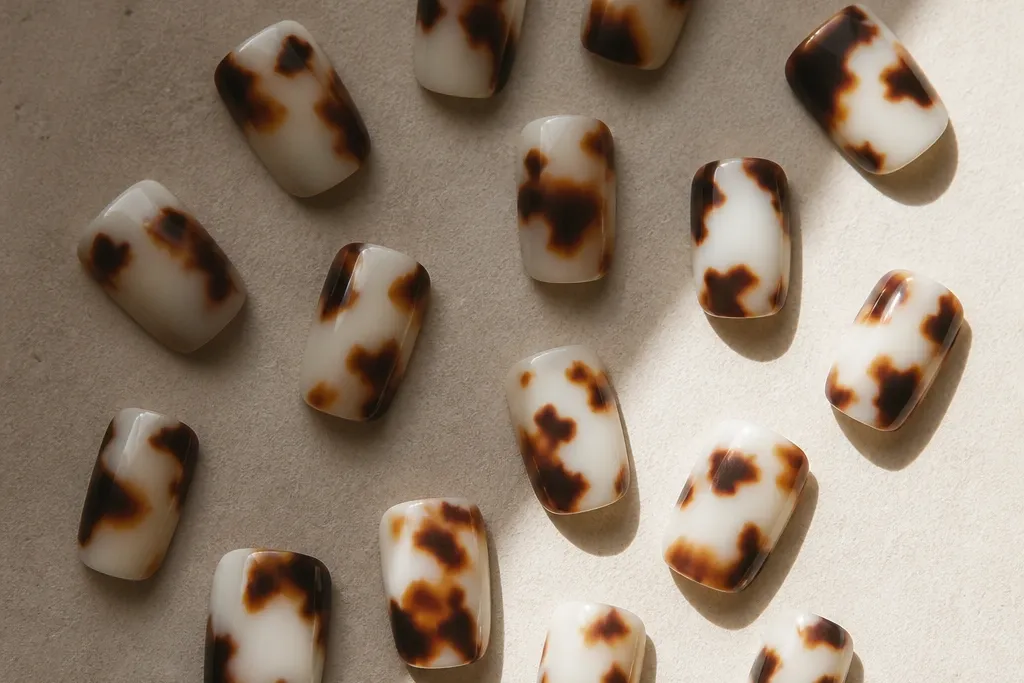 15 White Tortoise Shell Nails
