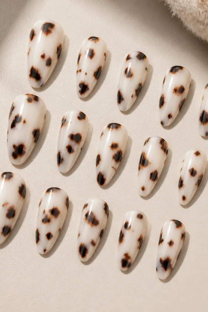 15 White Tortoise Shell Nails