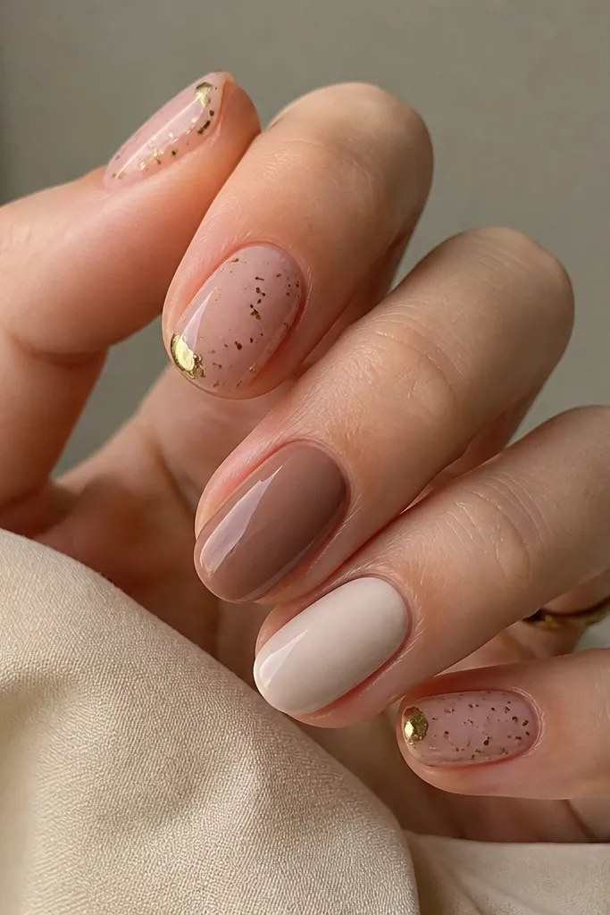 Modern short oval nails designs