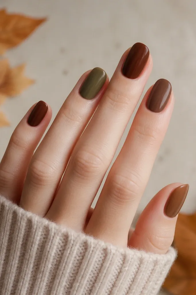 Budget-friendly autumn biab nails inspiration