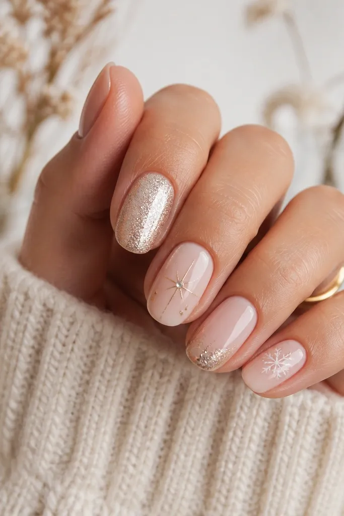 Stylish Christmas biab nail designs
