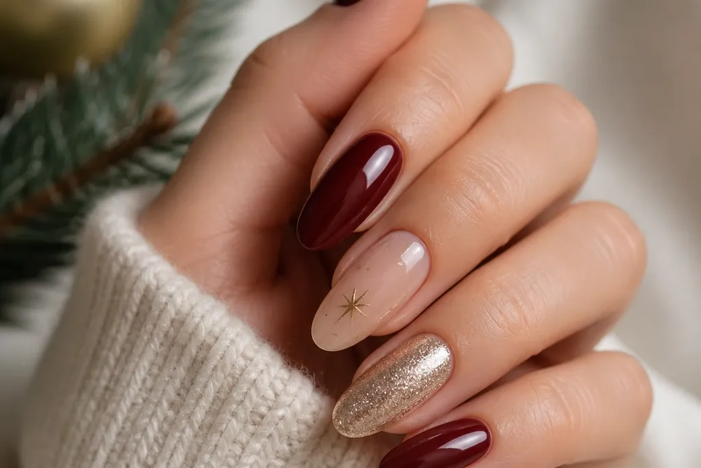 Christmas biab nails inspiration for festive nails