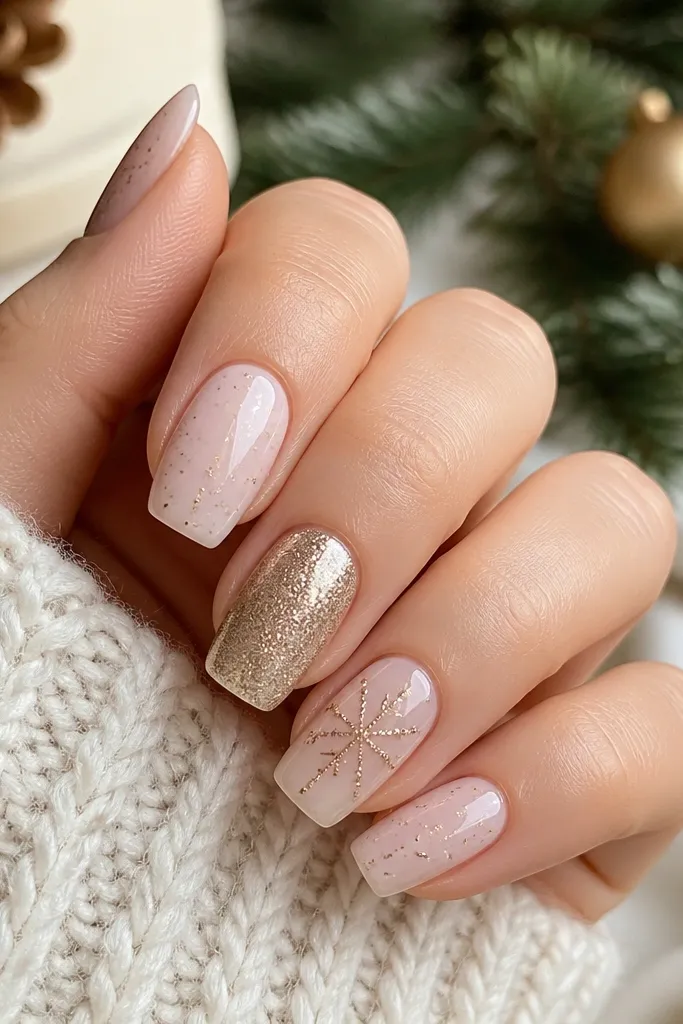 Christmas biab nails inspiration for festive nails