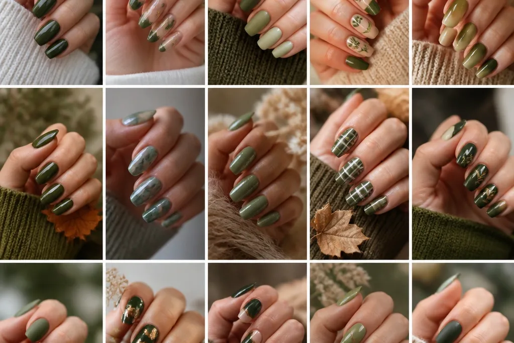 15 Green Fall Nails Ideas for a Fresh Autumn Manicure