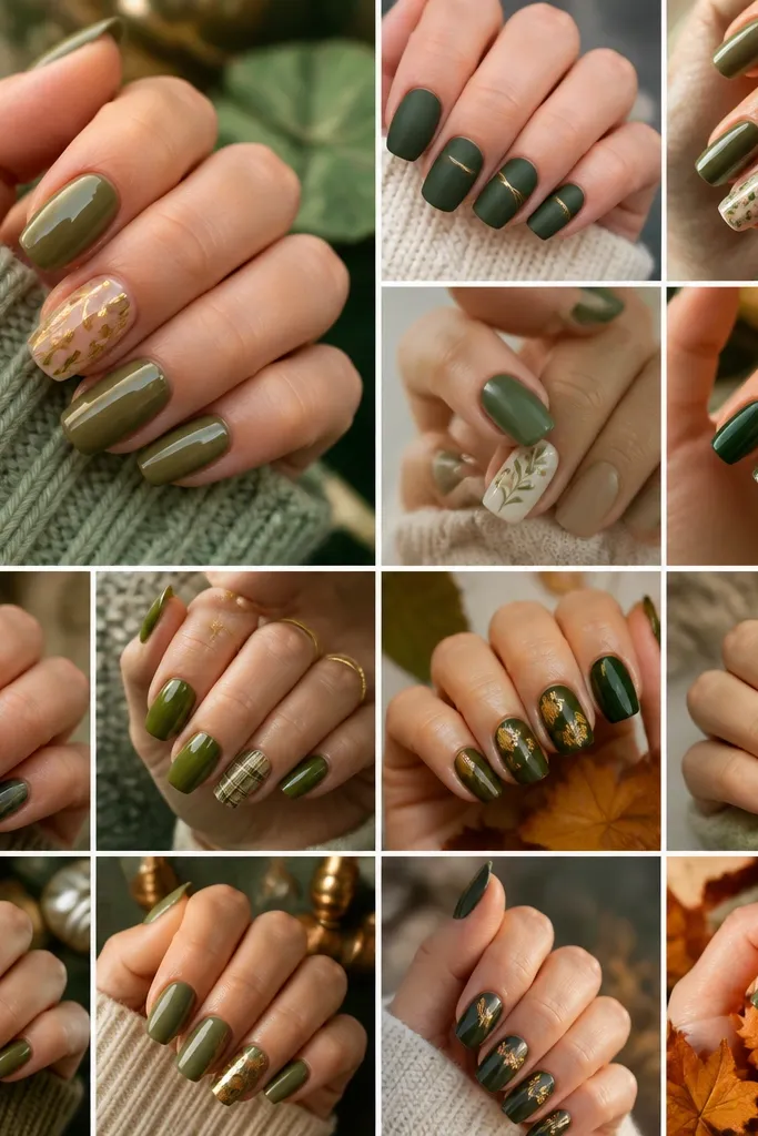 15 Green Fall Nails Ideas for a Fresh Autumn Manicure