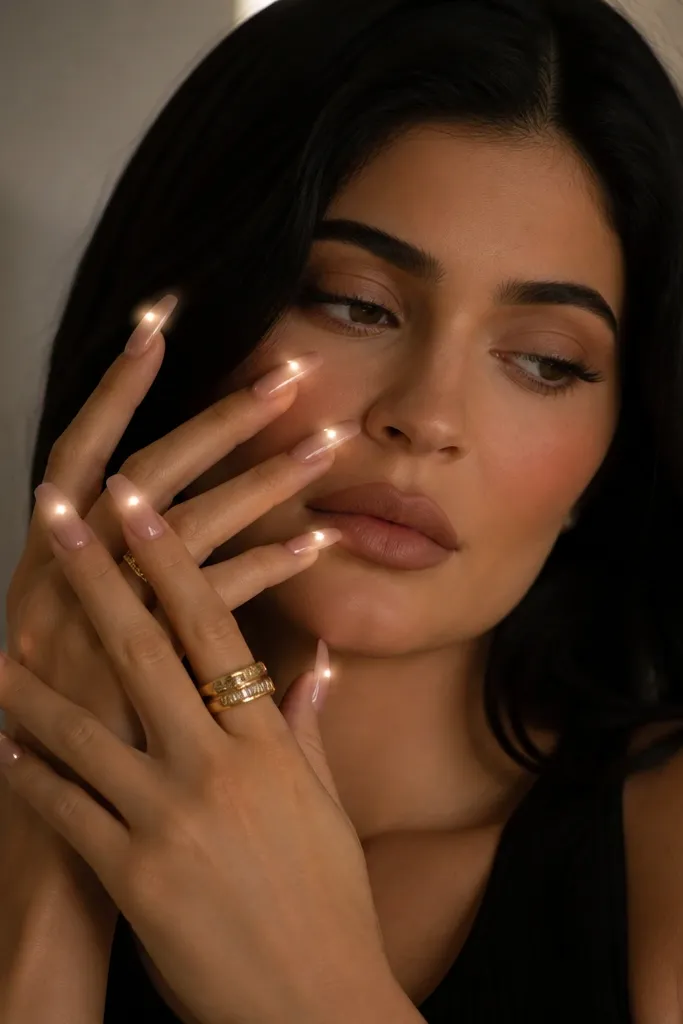 Kylie Jenner nails with lights