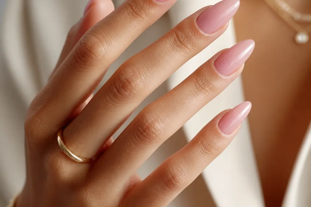 Luxe High-End Pink Almond Nails