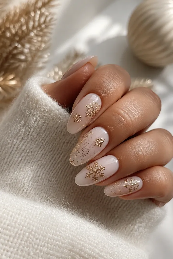 Luxury high end winter christmas nails that look expensive