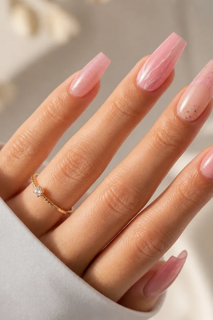 Pink nail extension designs for a soft and feminine manicure