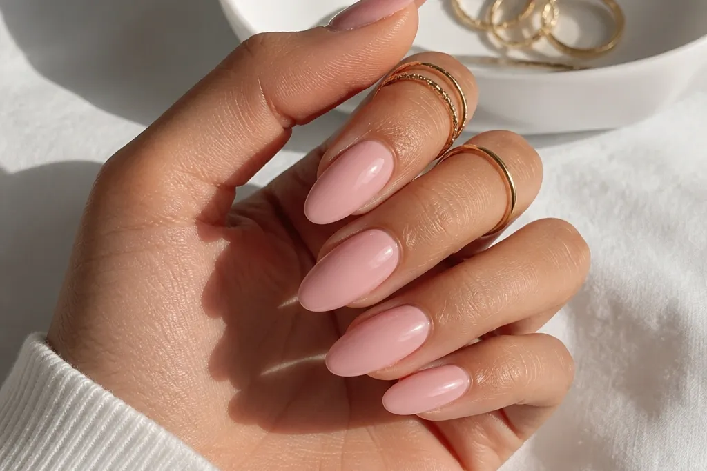 Quick Pink Almond Nails in 5 Minutes
