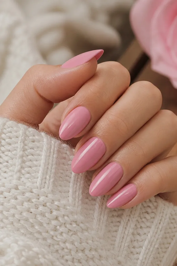 Quick Pink Almond Nails in 5 Minutes