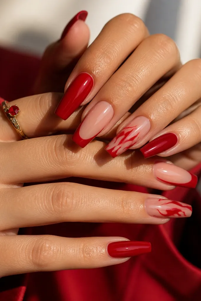 Red nail extension designs for a bold and glamorous look