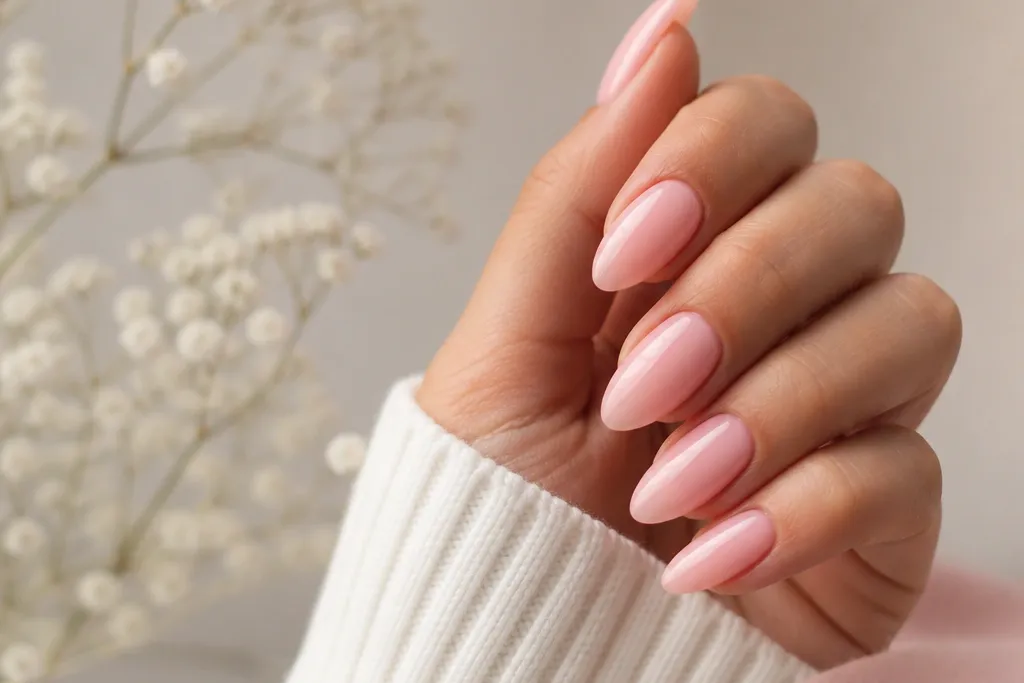 Removable No-Drill Pink Almond Nails