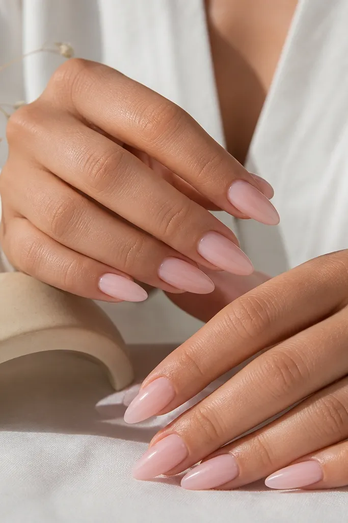 Removable No-Drill Pink Almond Nails