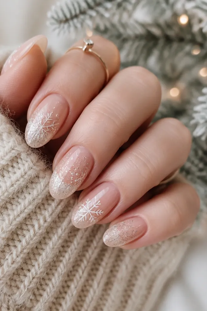 Budget winter christmas nails that still look magical