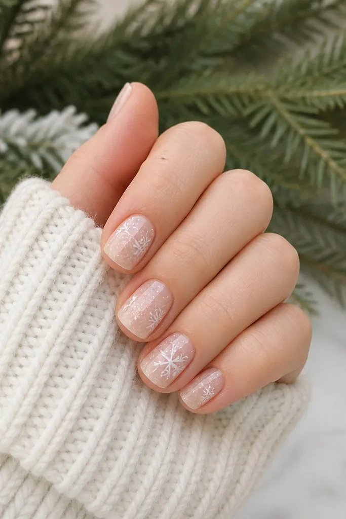 Quick easy winter christmas nails in 5 minutes