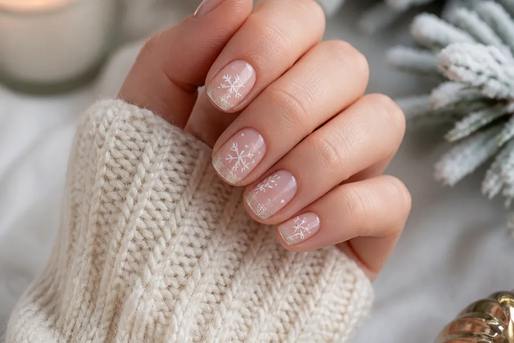Small space winter christmas nails you can do at home